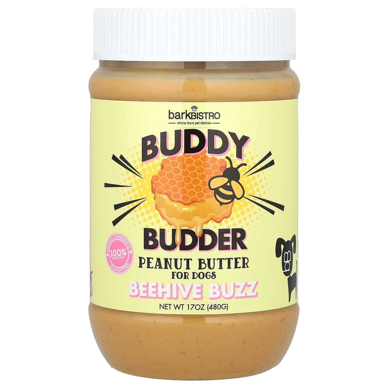 Bark Bistro-Buddy Budder-Peanut Butter-For Dogs-Beehive Buzz-17 oz (480 g)