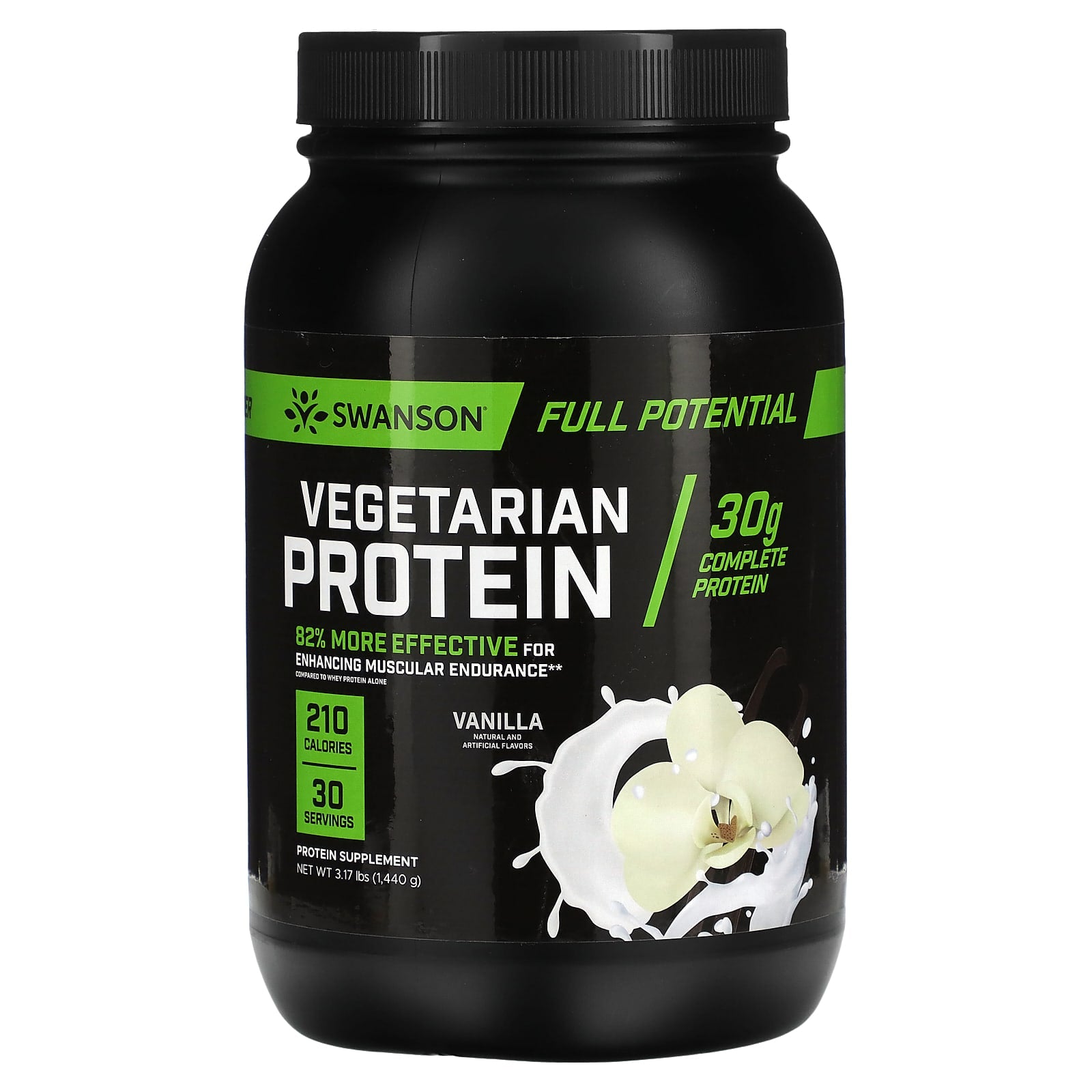 Swanson-Vegetarian Protein-Vanilla-3.17 lbs (1,440 g)