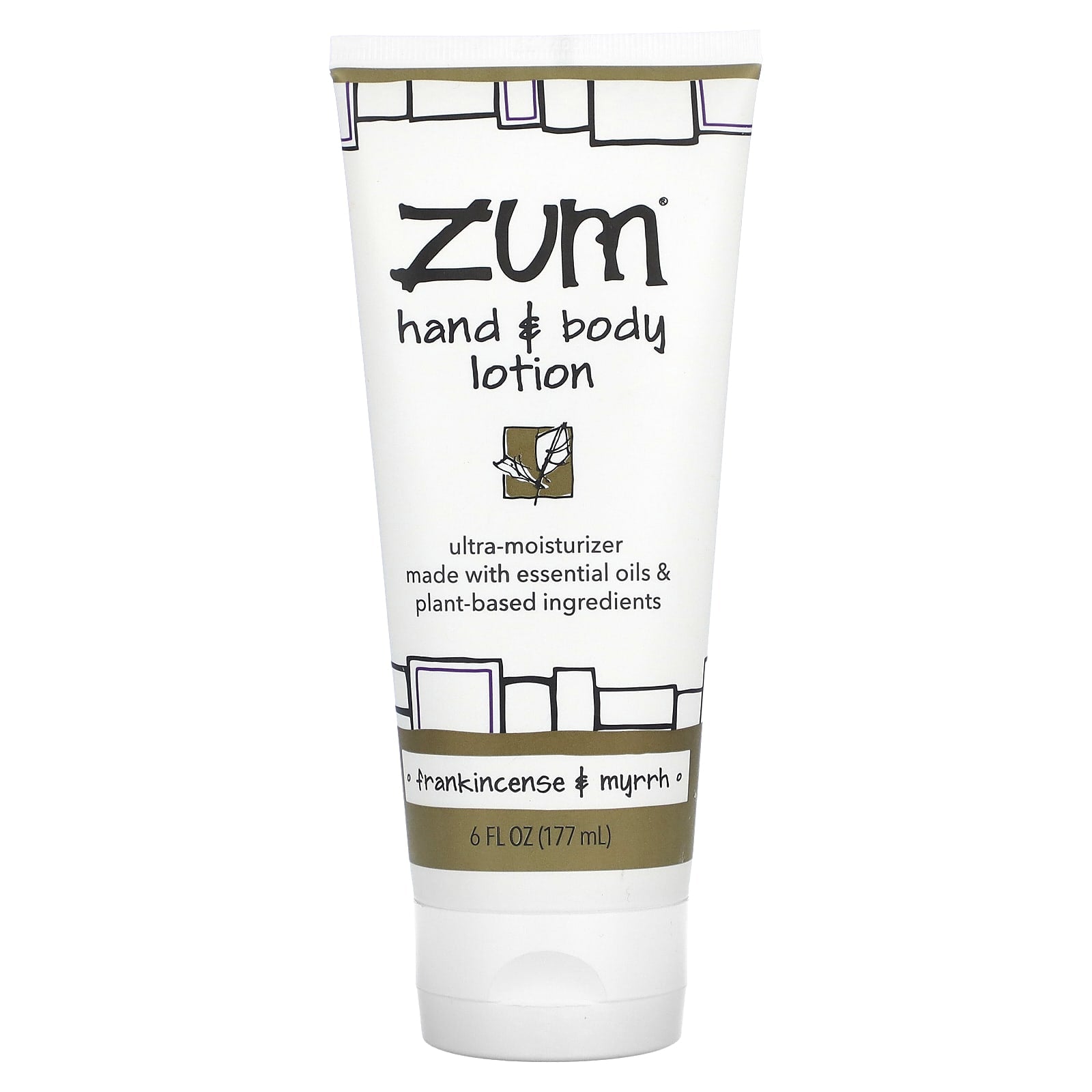 ZUM-Hand & Body Lotion-Frankincense & Myrrh-6 fl oz (177 ml)