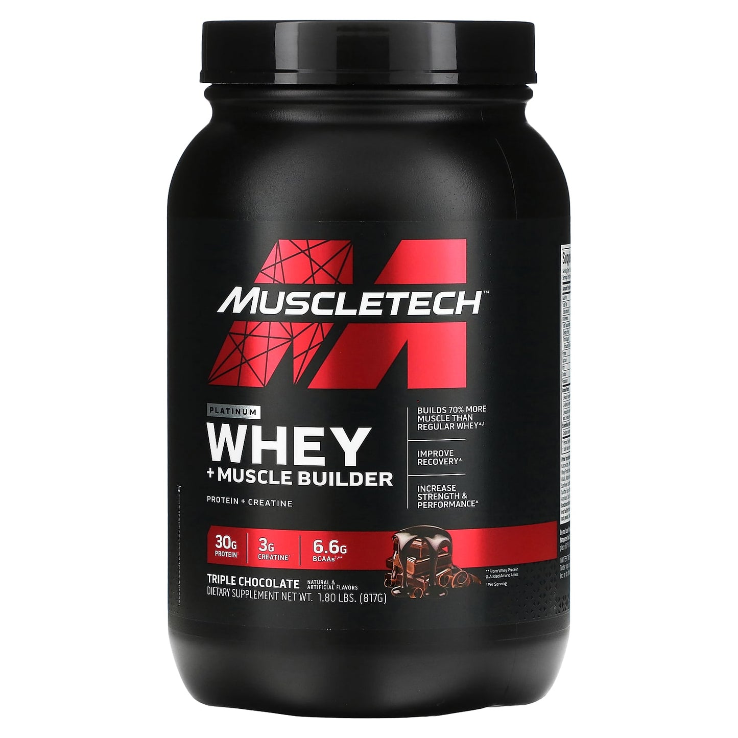 MuscleTech-Platinum Whey + Muscle Builder-Triple Chocolate-1.8 lbs (817 g)