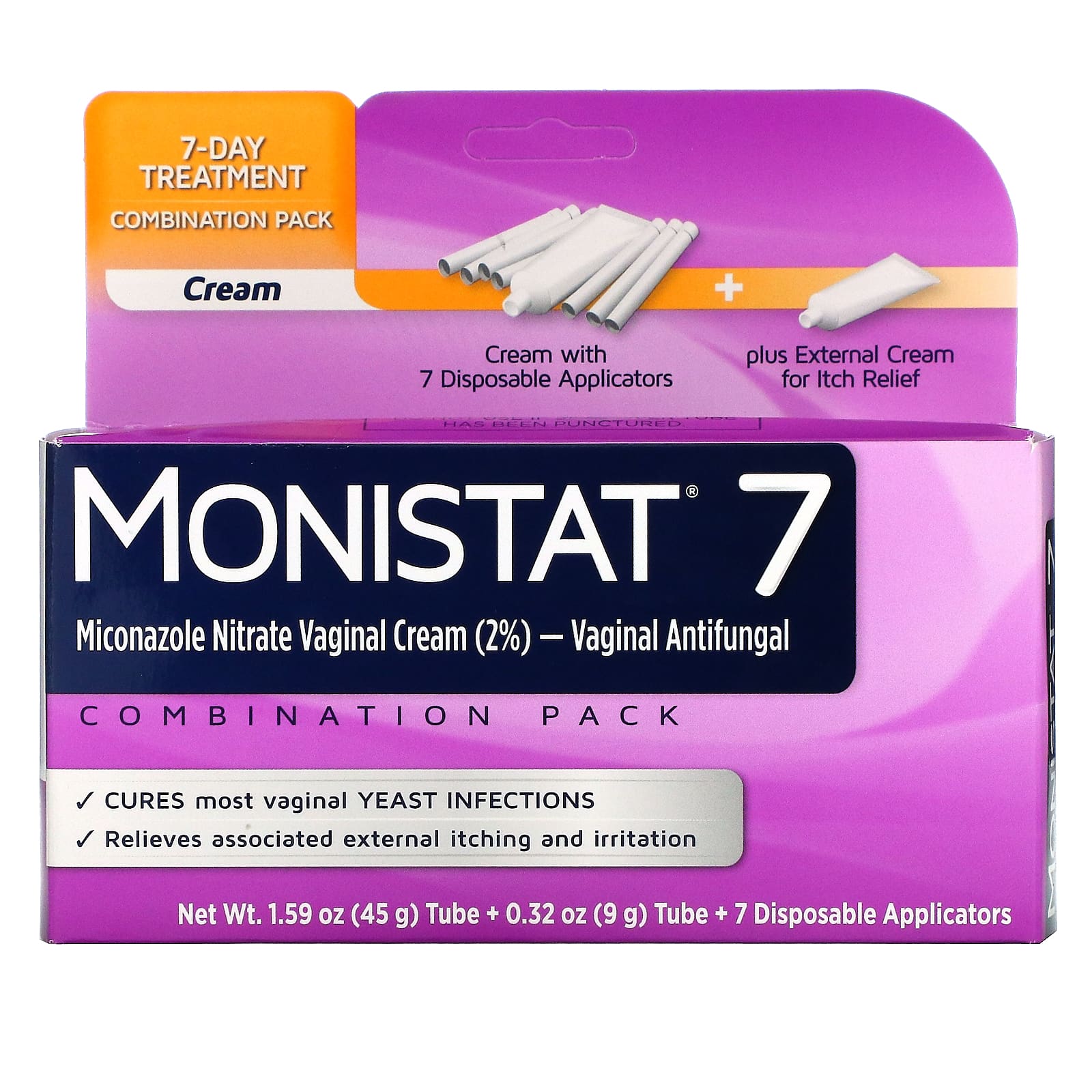 Monistat-7-Day Treatment Cream-Combination Pack-7 Disposable Applicators