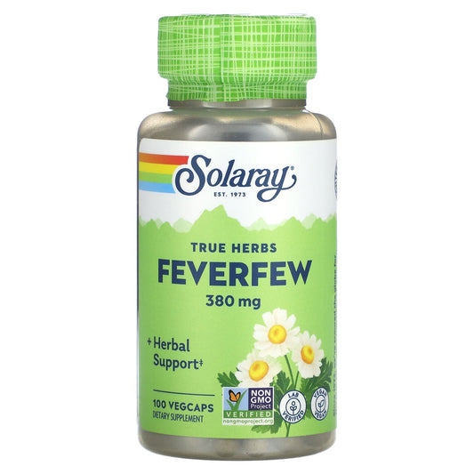 Solaray-True Herbs-Feverfew-380 mg-100 VegCaps