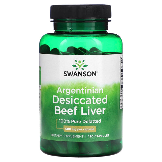 Swanson-Argentinian Desiccated Beef Liver-500 mg-120 Capsules