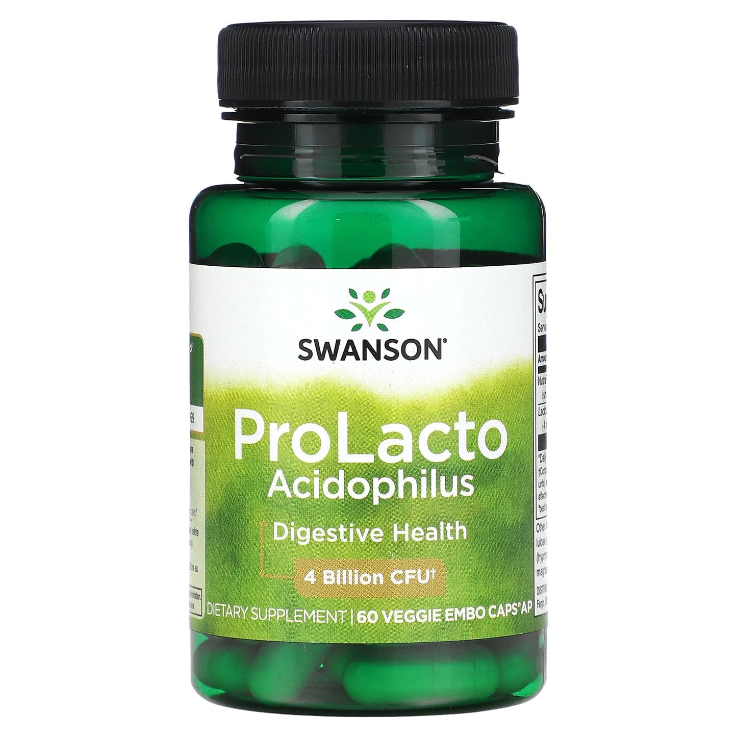 Swanson-ProLacto Acidophilus-4 Billion CFU-60 Veggie EMBO Caps