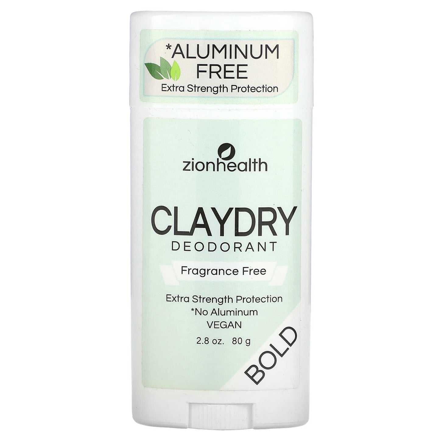 Zion Health-Claydry Deodorant-Bold-Fragrance Free-2.8 oz (80 g)