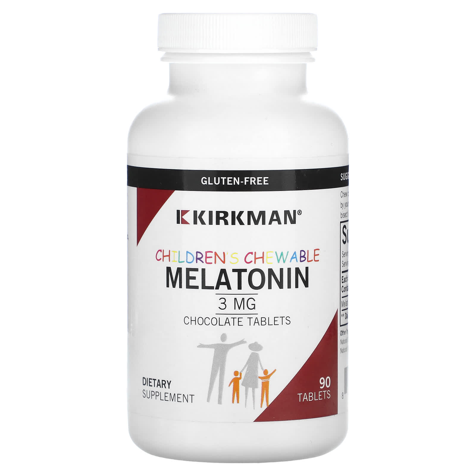 Kirkman Labs-Children Chewable Melatonin-Chocolate-3 mg-90 Tablets