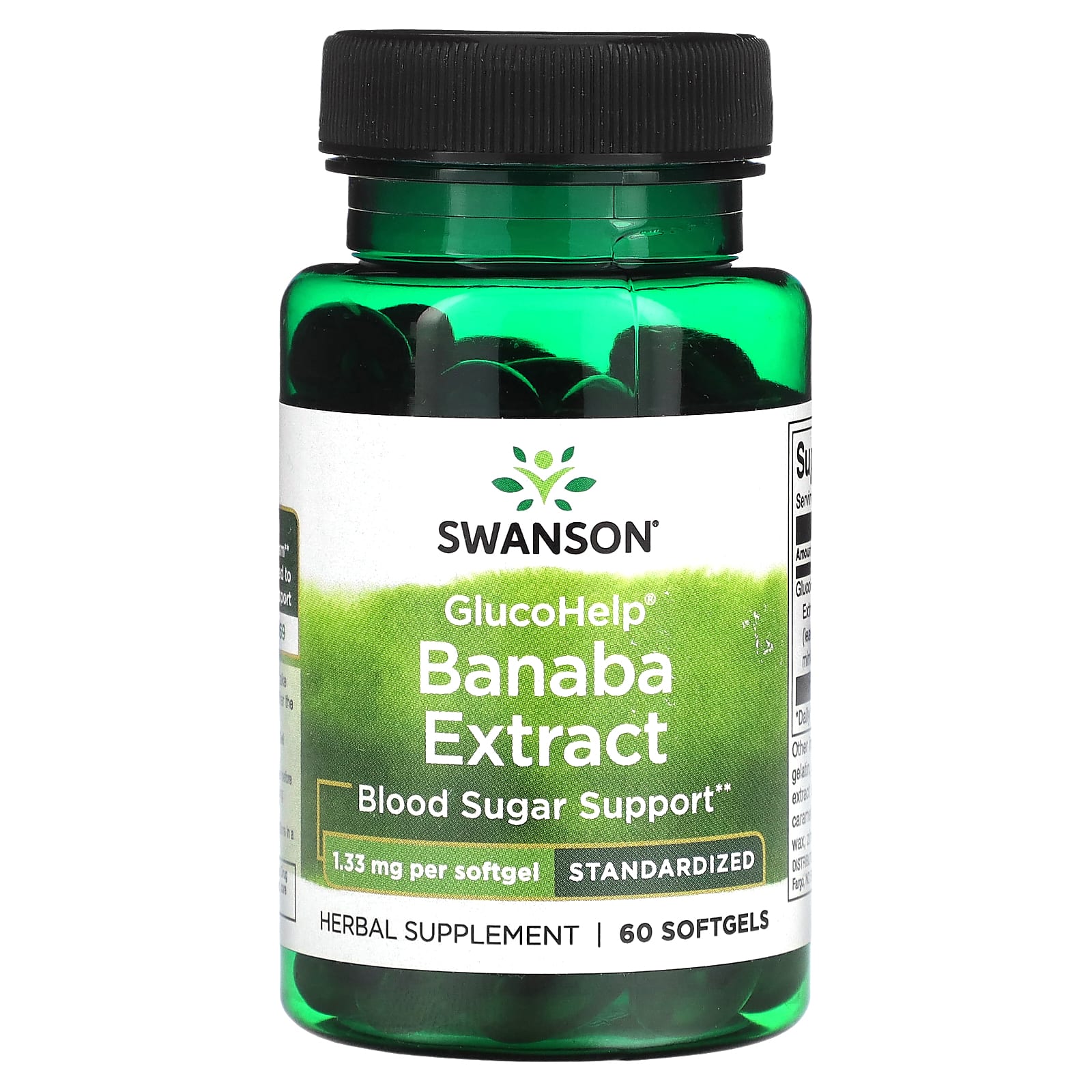 Swanson-GlucoHelp-Banaba Extract-1.33 mg-60 Softgels