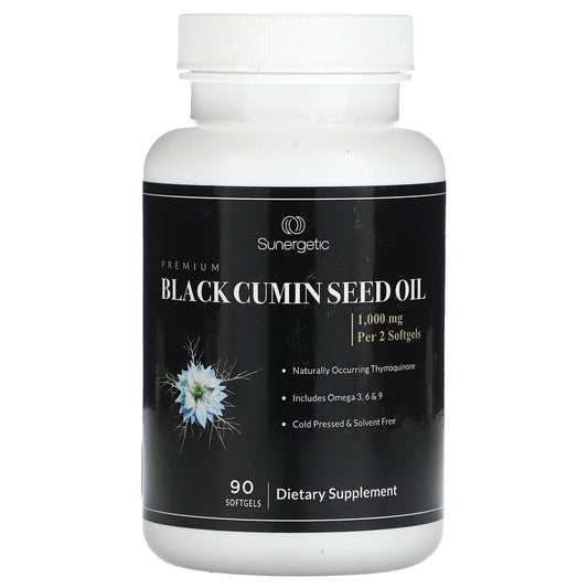 Sunergetic-Premium Black Cumin Seed Oil-1,000 mg-90 Softgels (500 mg per Softgel)