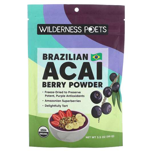 Wilderness Poets-Organic Brazilian Acai  Berry Powder-3.5 oz (99 g)