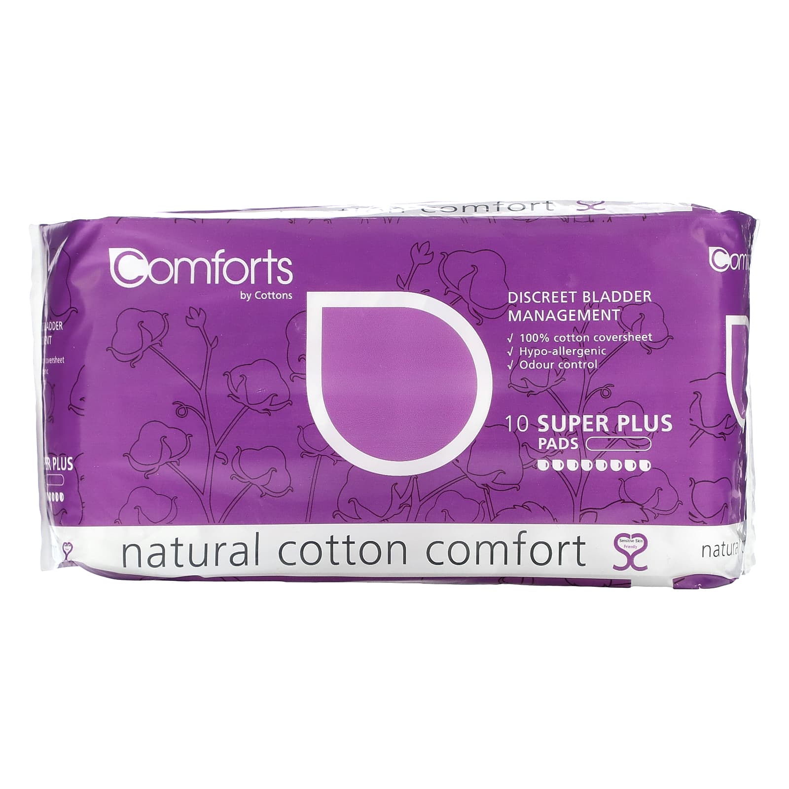 Cottons-Natural Cotton Comfort-Super Plus-10 Pads