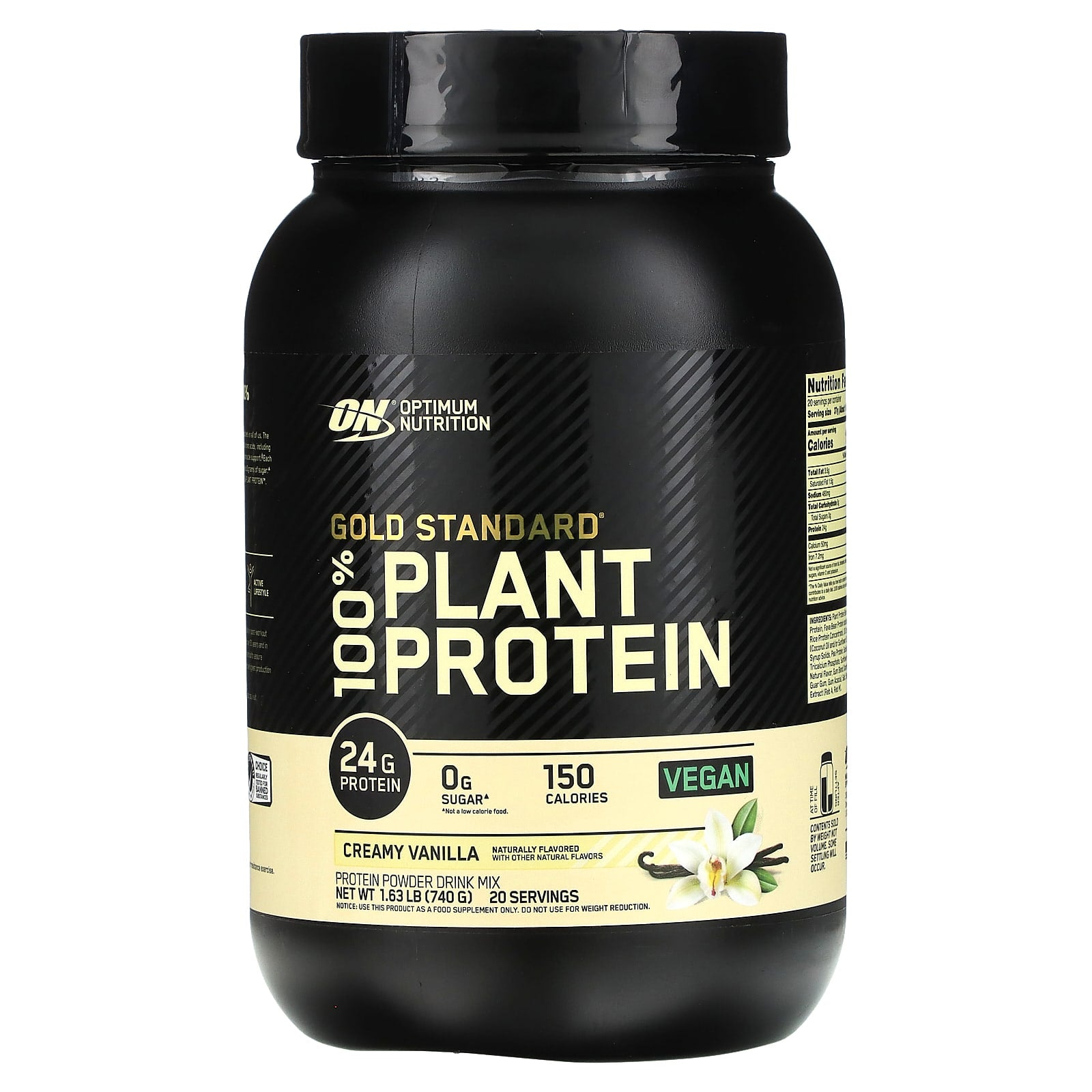 Optimum Nutrition-Gold Standard 100% Plant Protein-Creamy Vanilla-1.63 lbs (740 g)