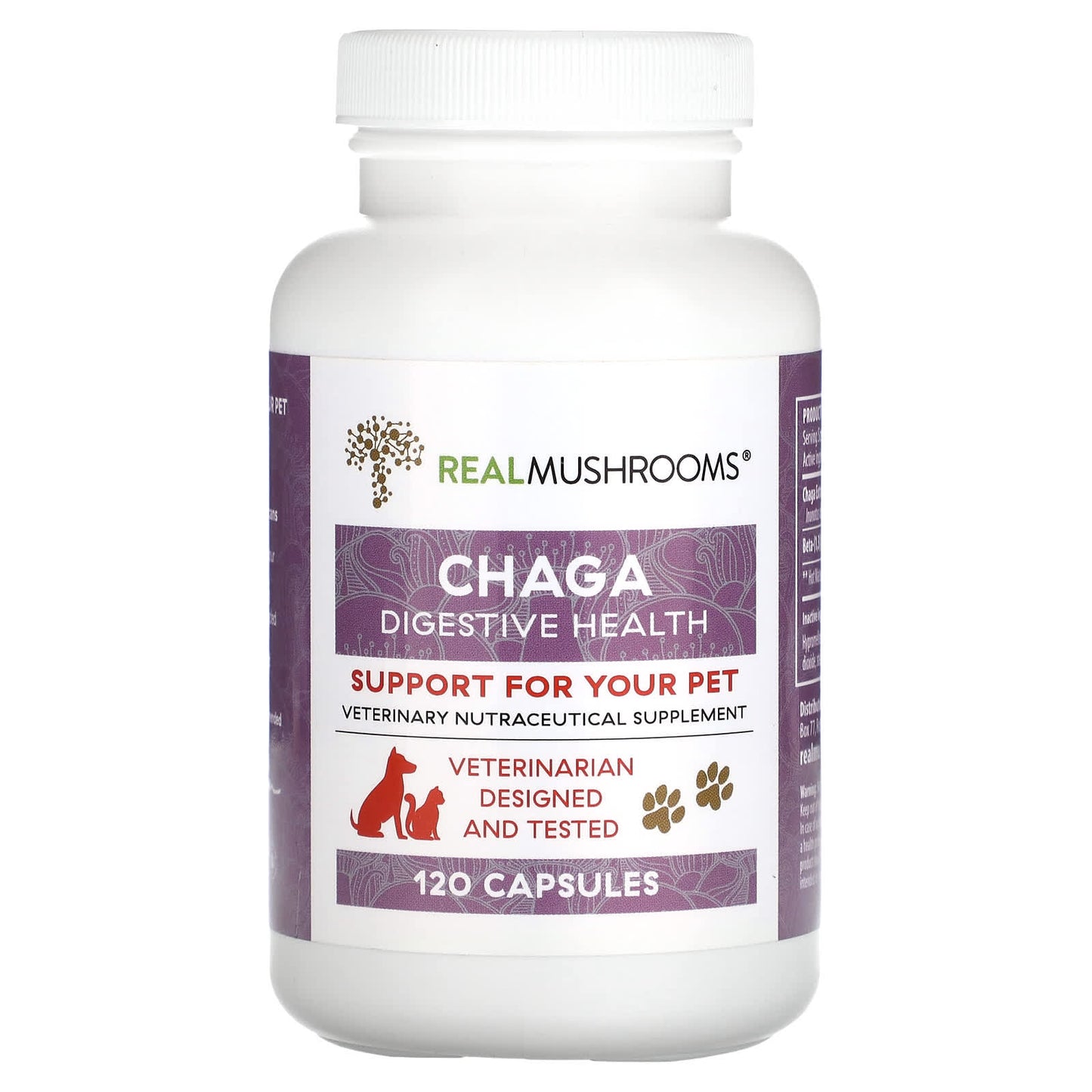 Real Mushrooms-Chaga-Support for Your Pet-120 Capsules