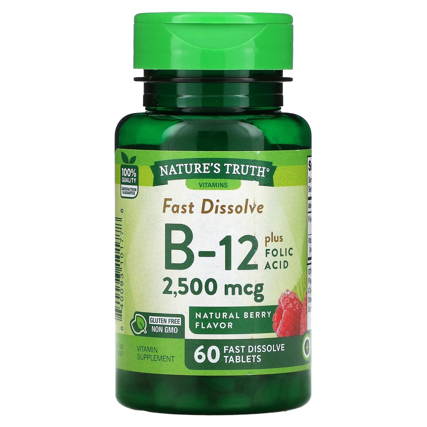 Nature's Truth-Vitamin B-12 plus Folic Acid-Natural Berry-2,500 mcg-60  Fast Dissolve Tablets