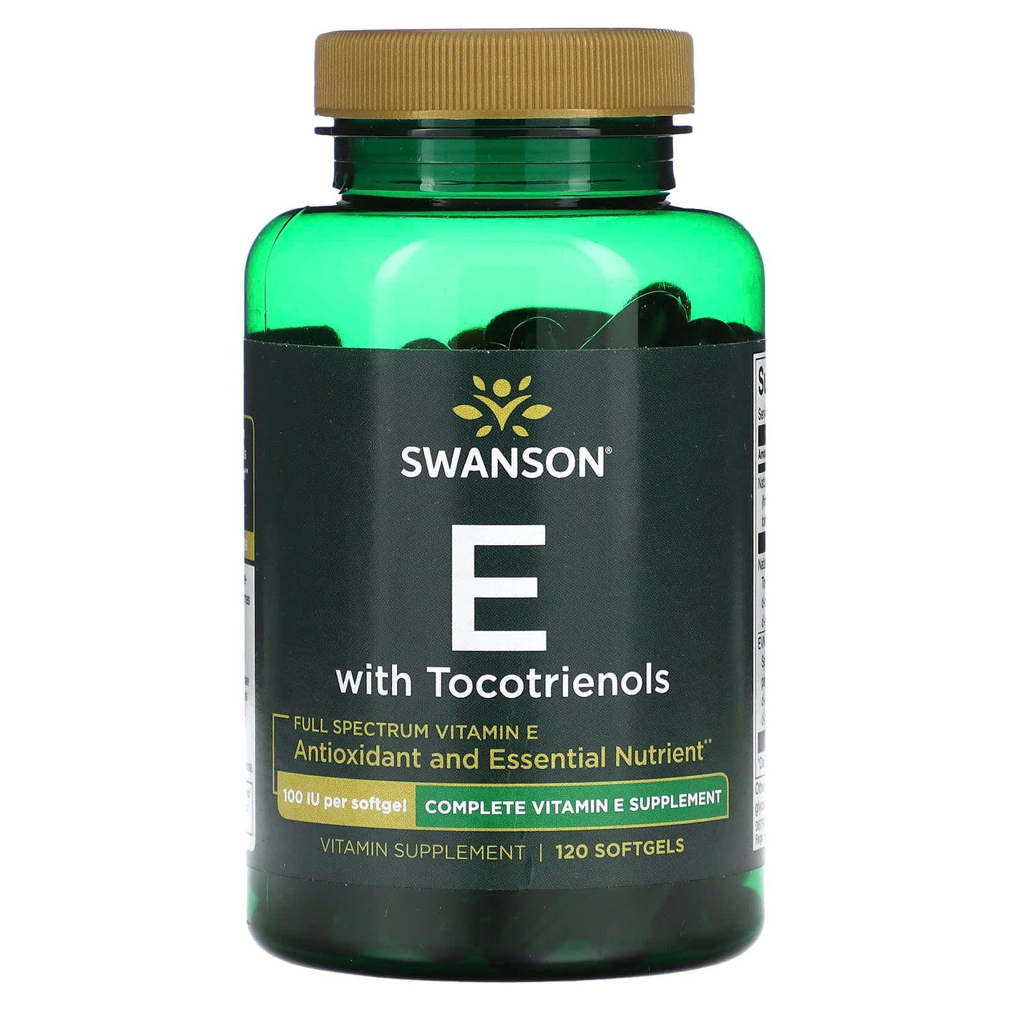 Swanson-Full Spectrum Vitamin E With Tocotrienols-100 IU-120 Softgels