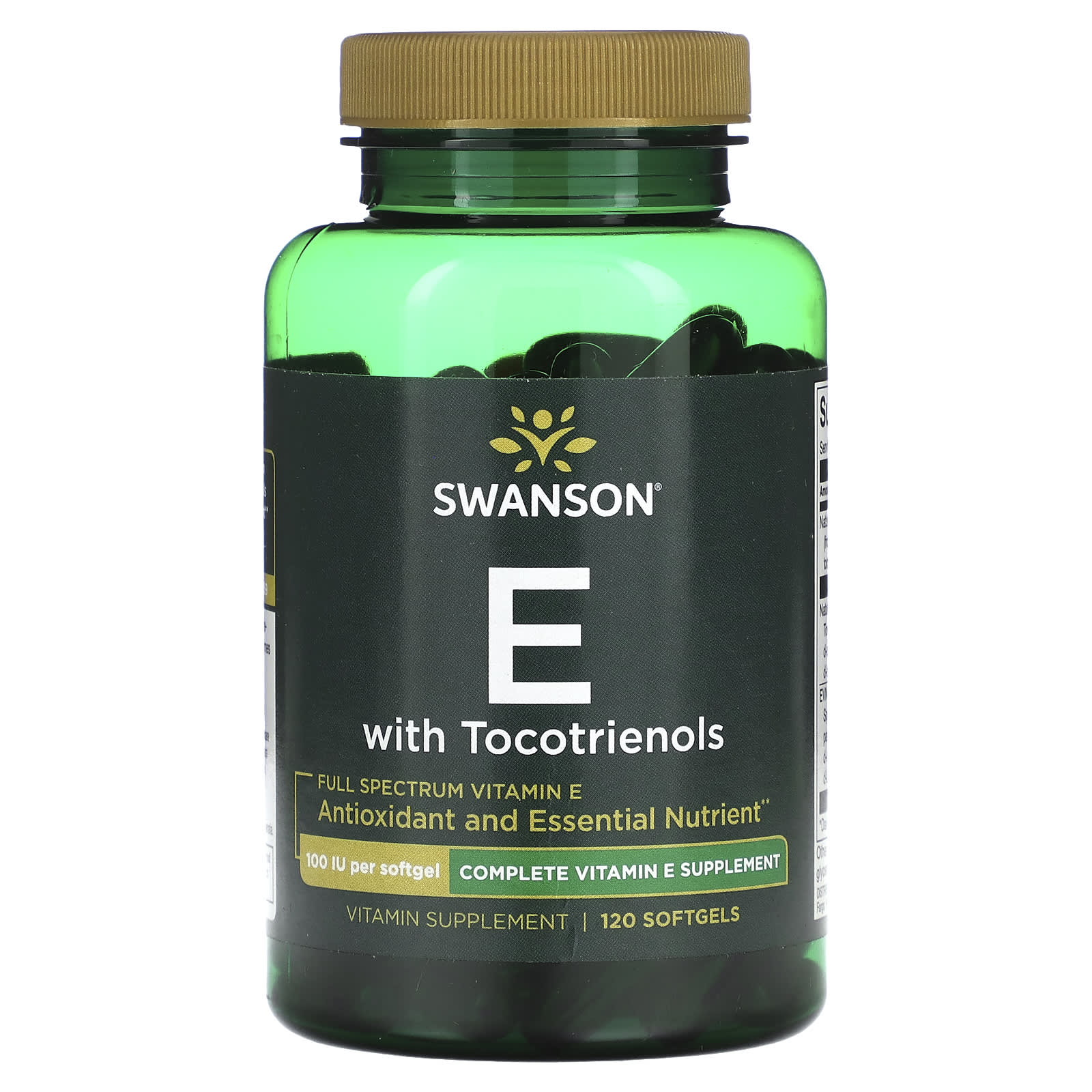 Swanson-Full Spectrum Vitamin E With Tocotrienols-100 IU-120 Softgels