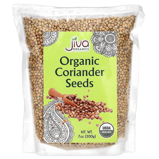 Jiva Organics-Organic Coriander Seeds-7 oz (200 g)