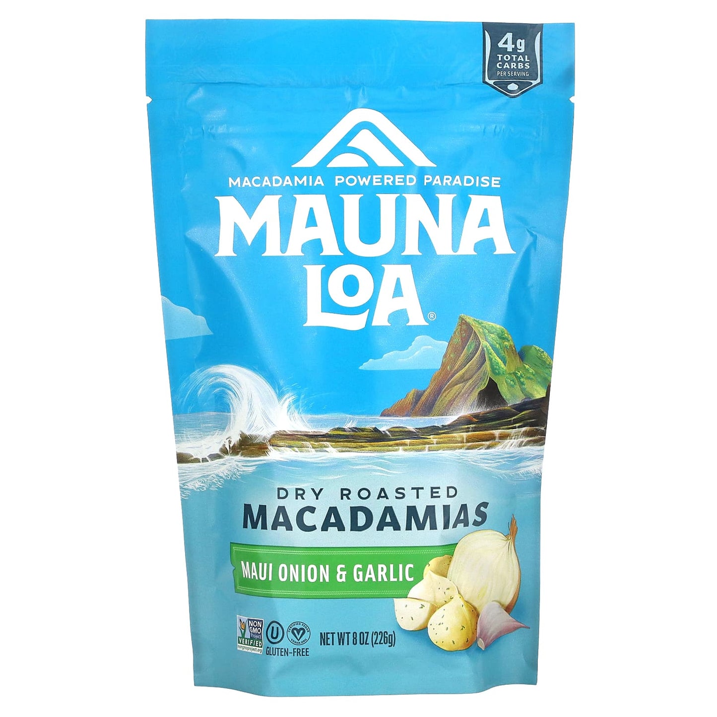 Mauna Loa-Dry Roasted Macadamias-Maui Onion & Garlic-8 oz (226 g)