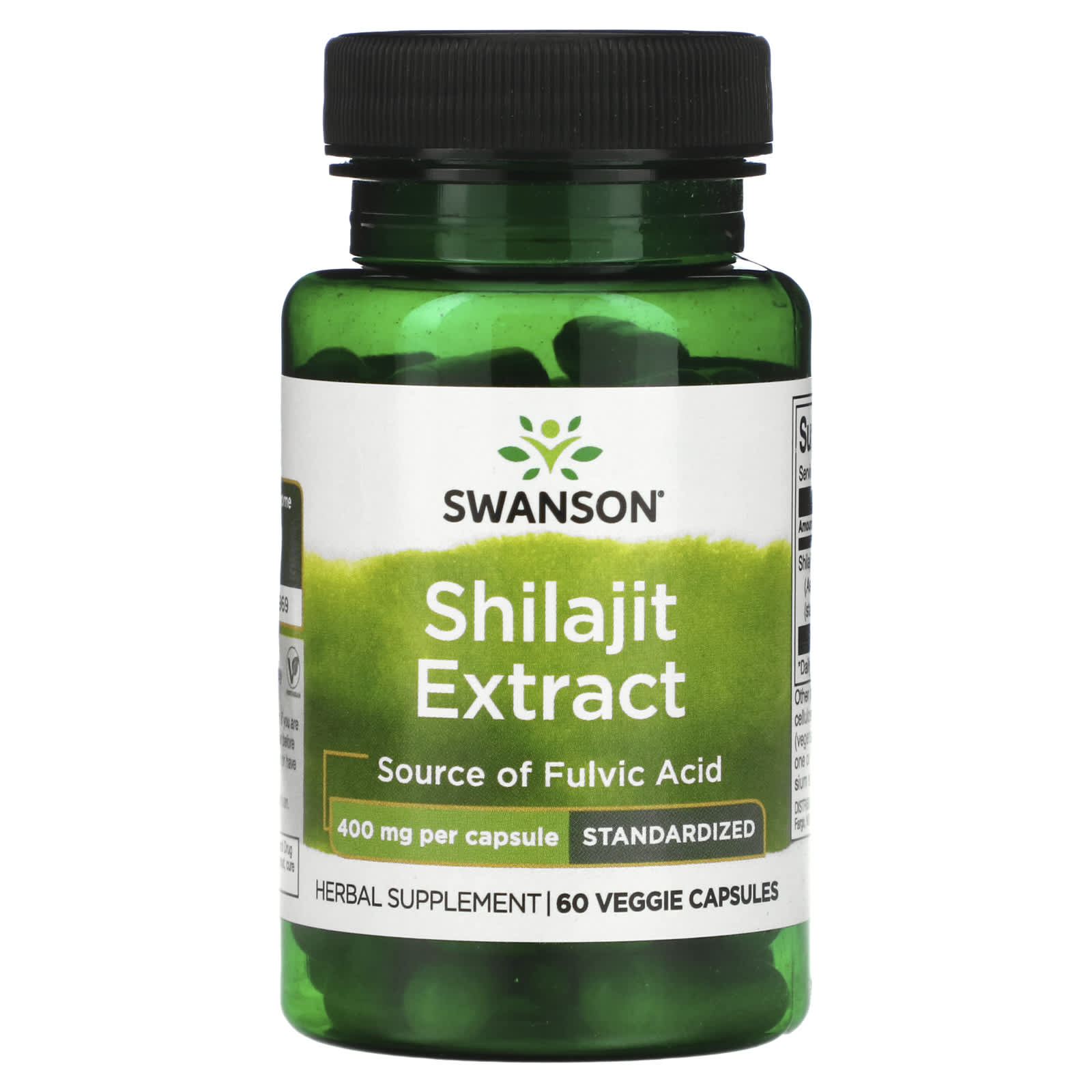 Swanson-Shilajit Extract-Standardized-400 mg-60 Veggie Capsules