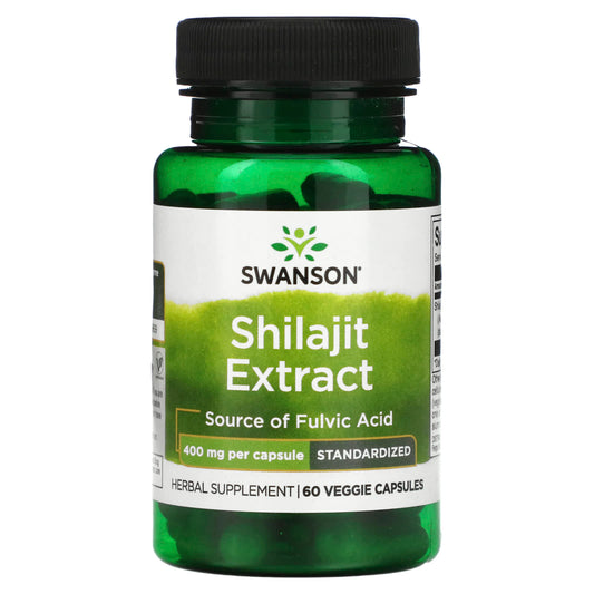 Swanson-Shilajit Extract-Standardized-400 mg-60 Veggie Capsules