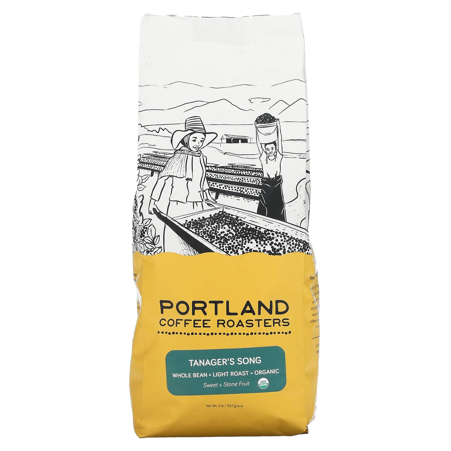 Portland Coffee Roasters-Organic Coffee-Whole Bean-Light Roast-Tanager's Song-2 lb (907 g)