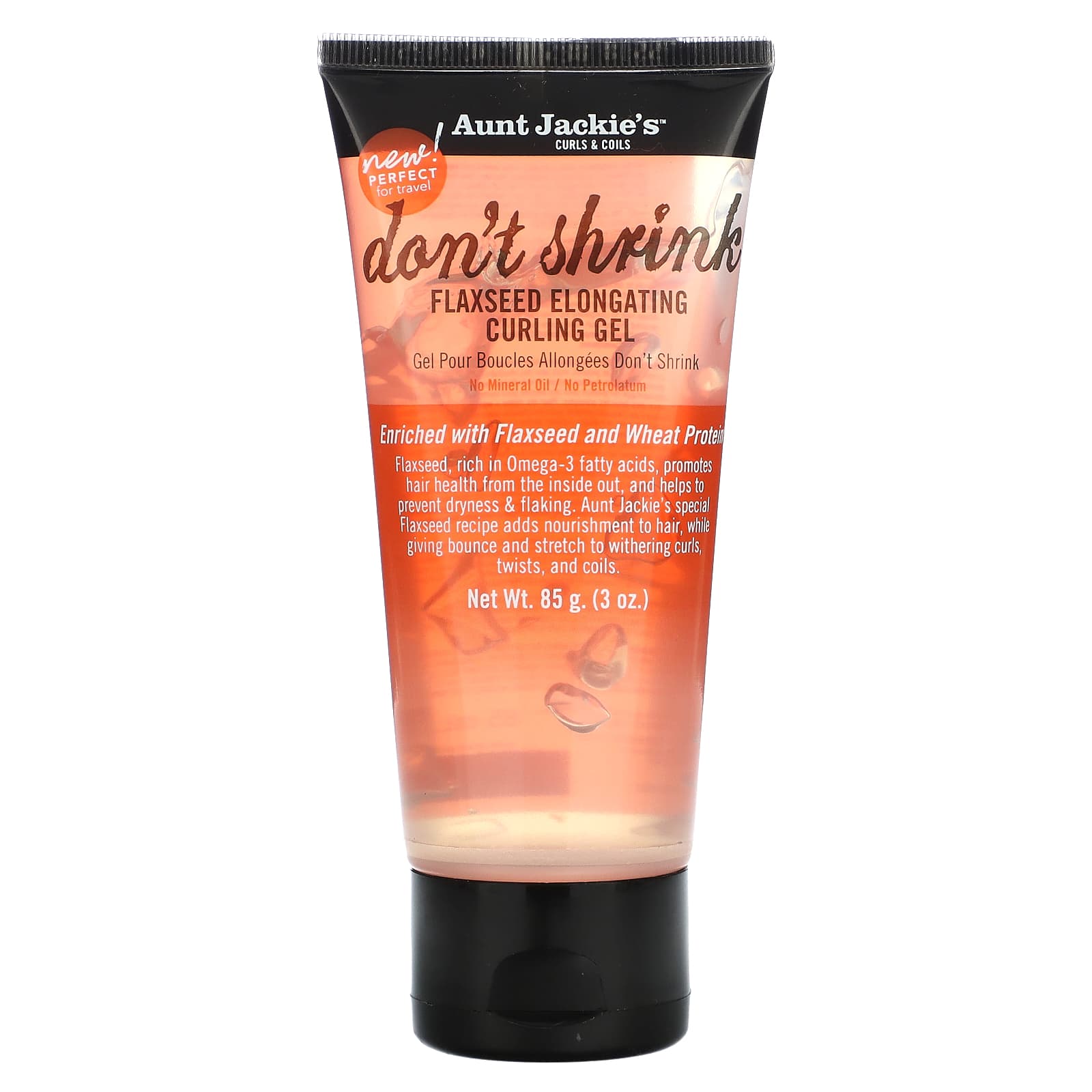 Aunt Jackie's Curls & Coils-Don't Shrink-Flaxseed Elongating Curling Gel-3 oz (85 g)