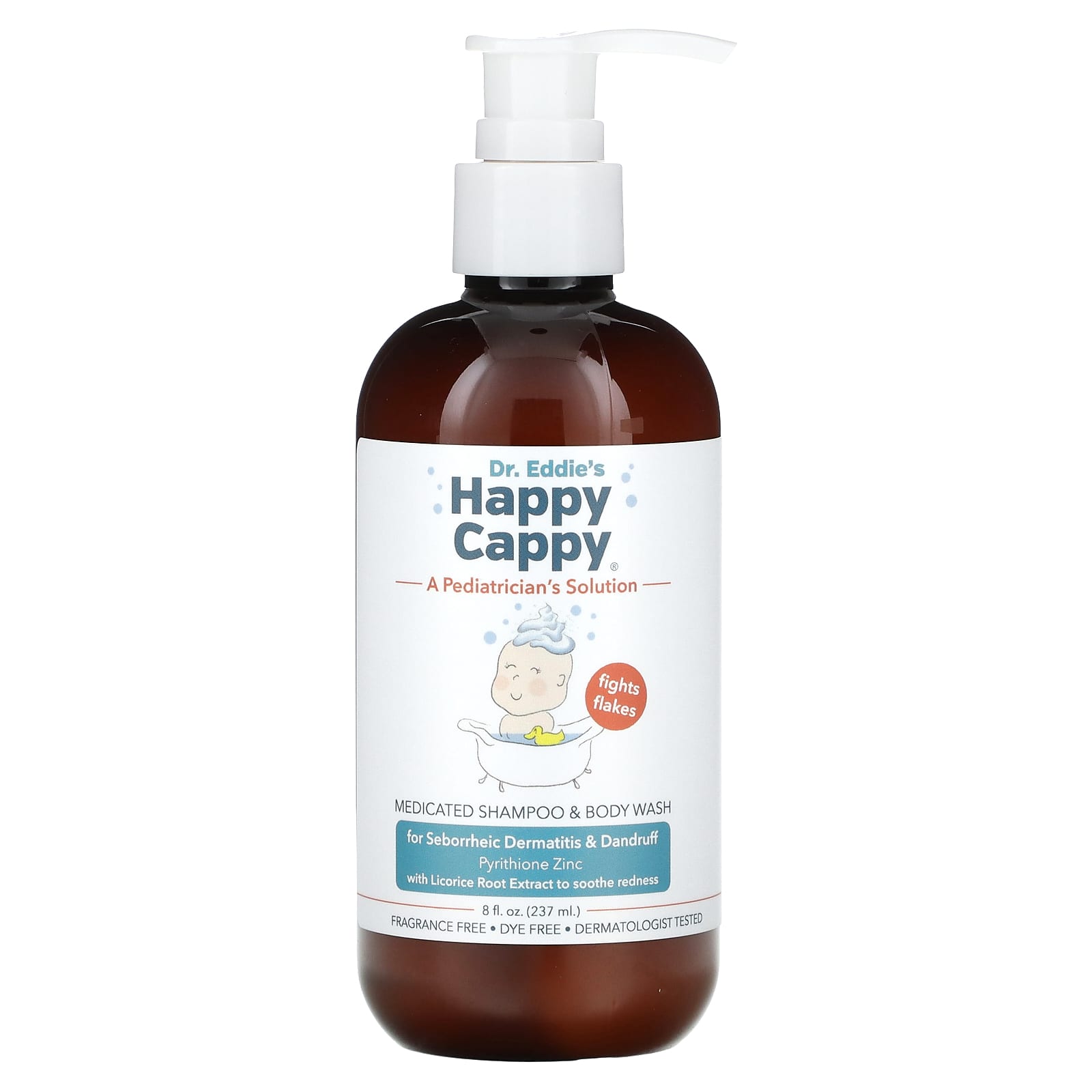 Happy Cappy-Medicated Shampoo & Body Wash-Fragrance Free-8 fl oz (237 ml)