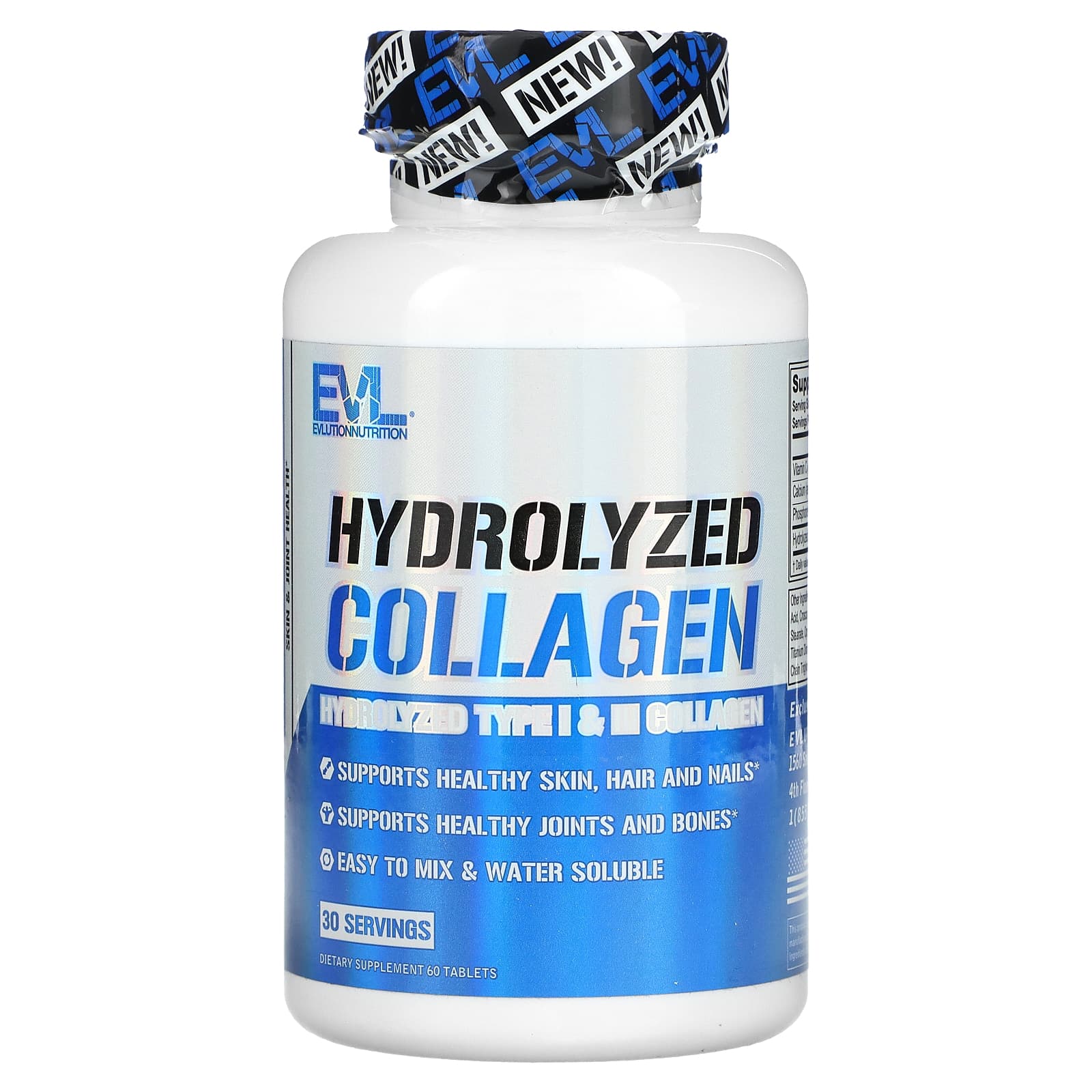 EVLution Nutrition-Hydrolyzed Collagen-60 Tablets