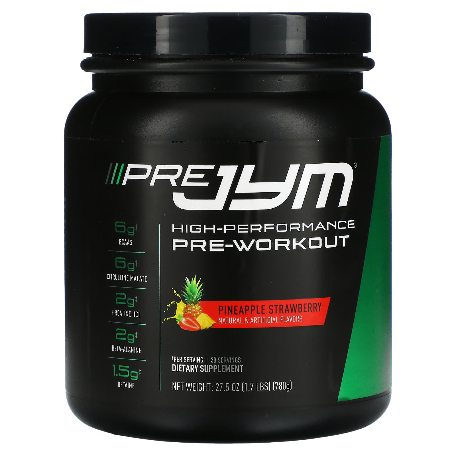 JYM Supplement Science-Pre JYM-High Performance Pre-Workout-Pineapple Strawberry-1.7 lbs (780 g)