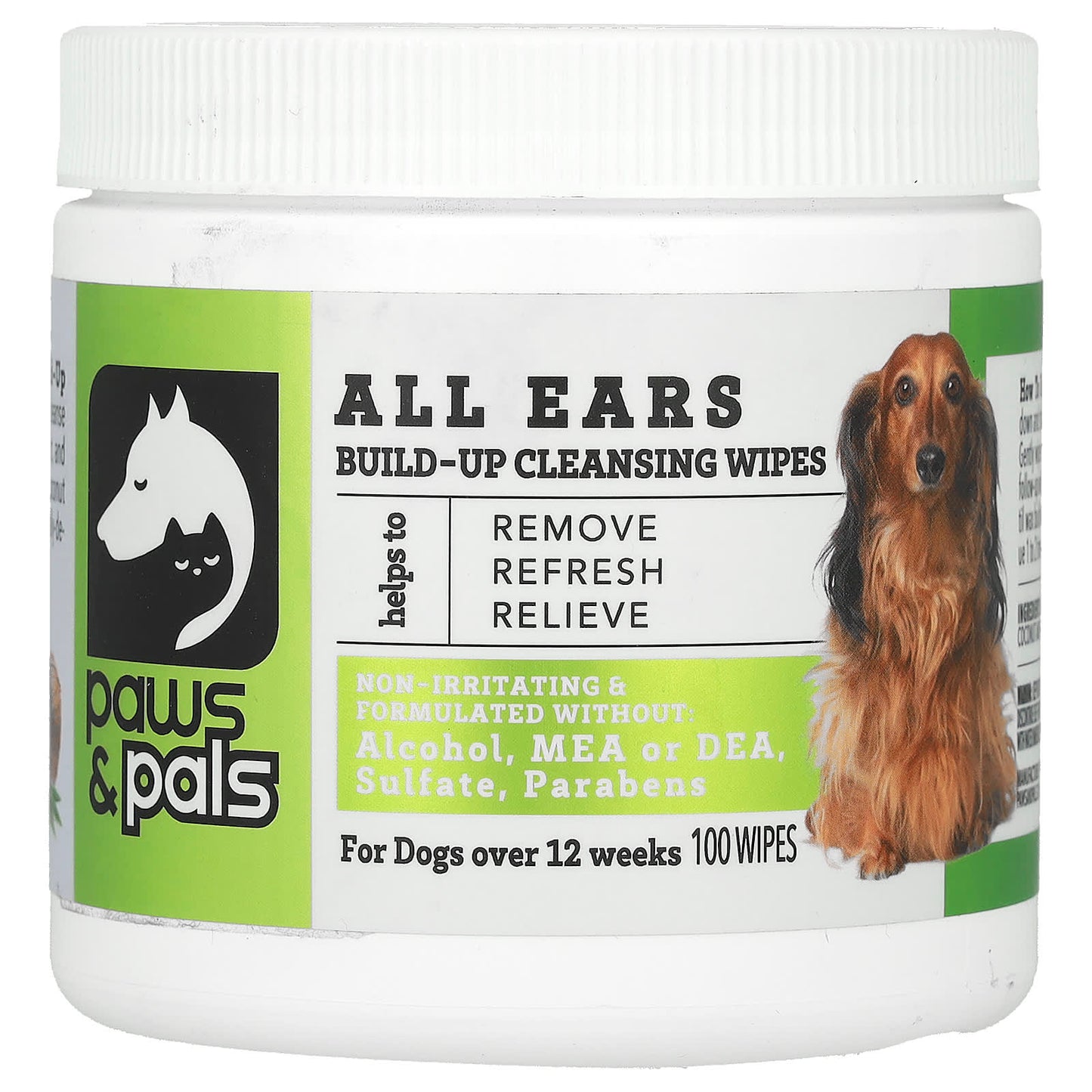 Paws & Pals-All Ears-Build-Up Cleaning Wipes-For Dogs-100 Wipes