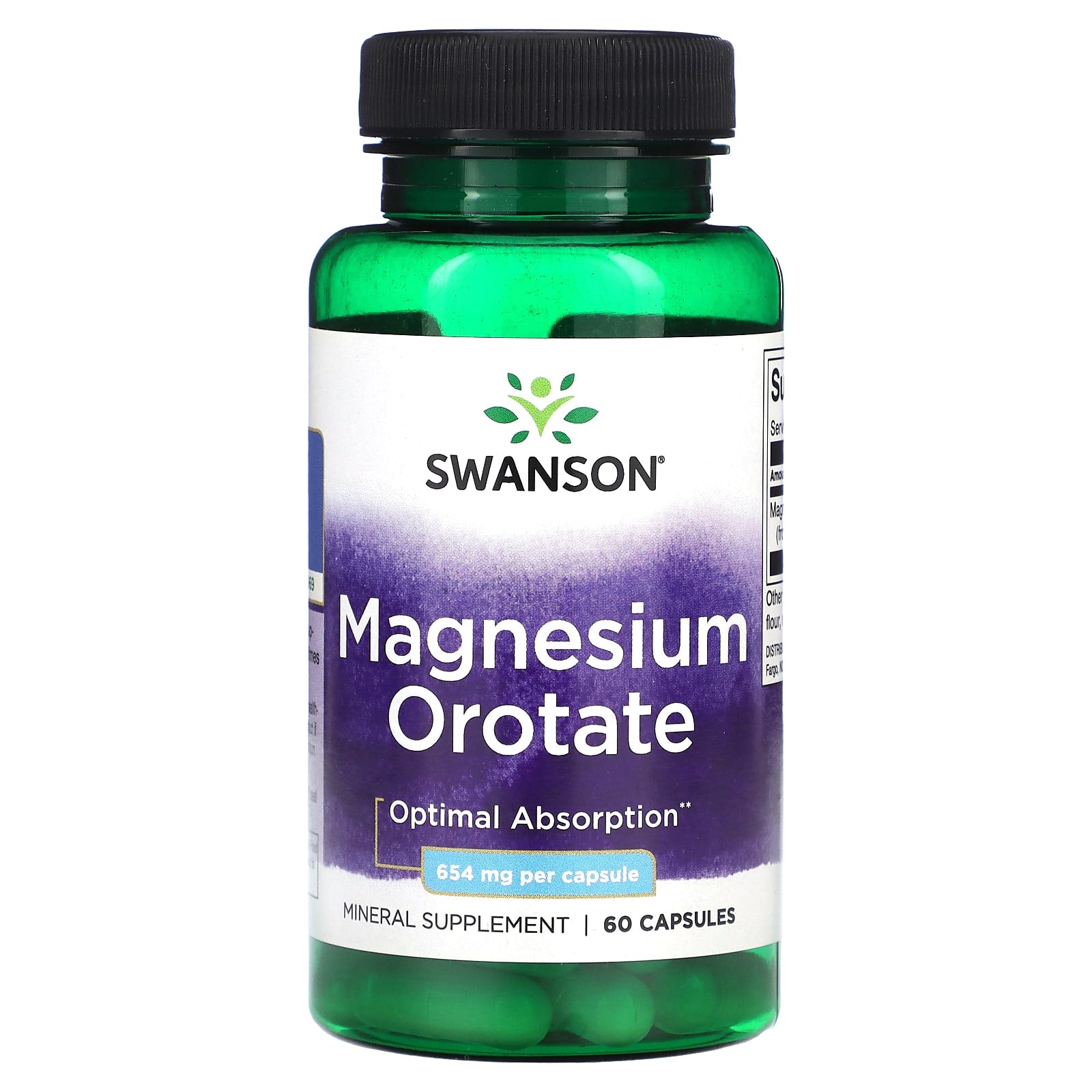 Swanson-Magnesium Orotate-654 mg-60 Capsules