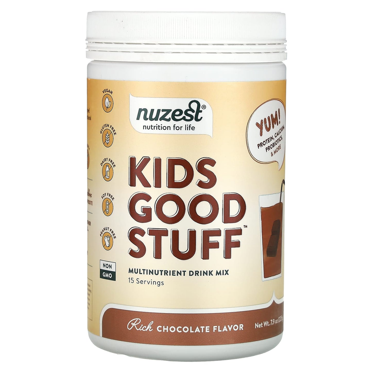 Nuzest-Kids Good Stuff-Multinutrient Drink Mix-Rich Chocolate-7.9 oz (225 g)