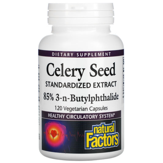 Natural Factors-Celery Seed-Standardized Extract-120 Vegetarian Capsules