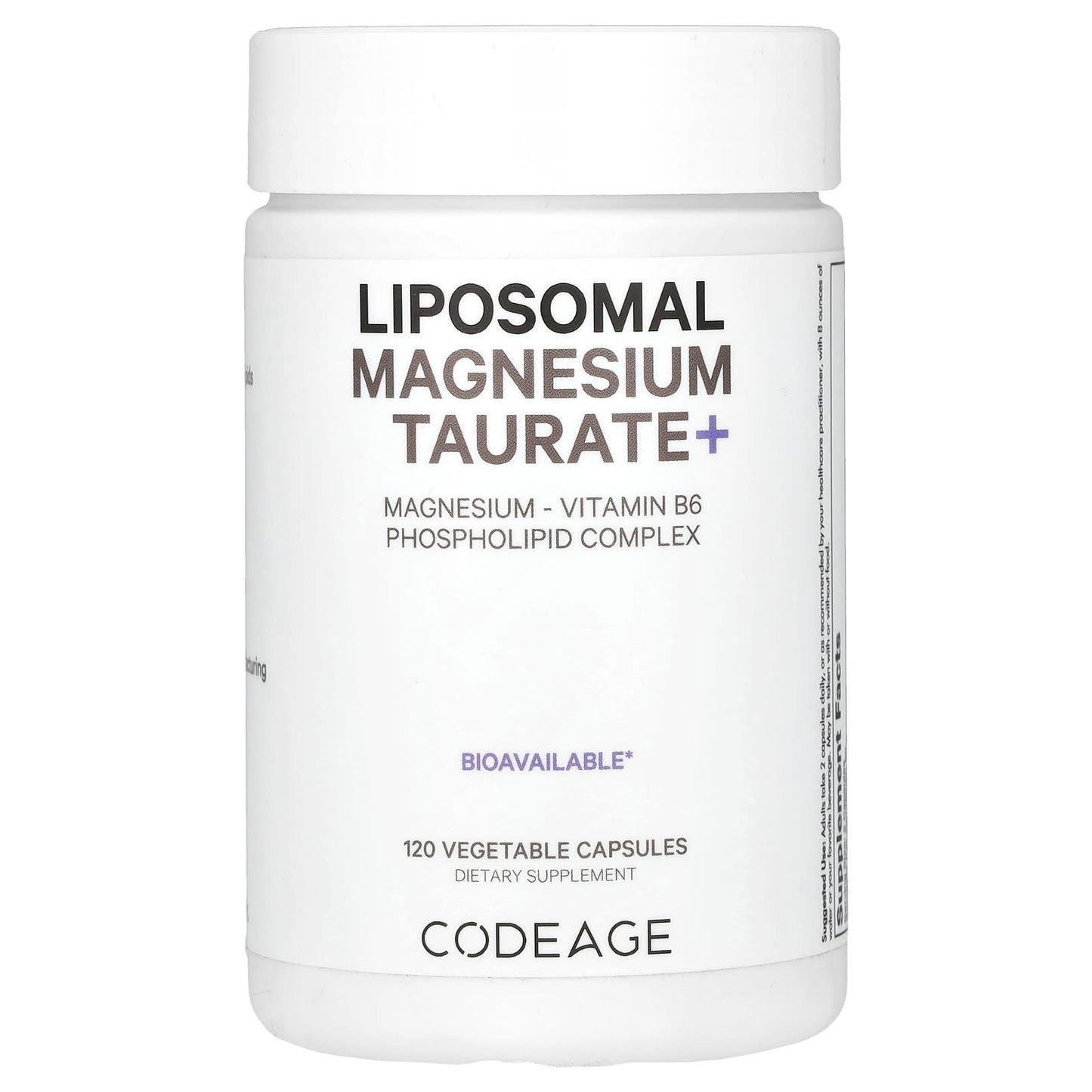 Codeage-Liposomal Magnesium Taurate+-120 Vegetable Capsules