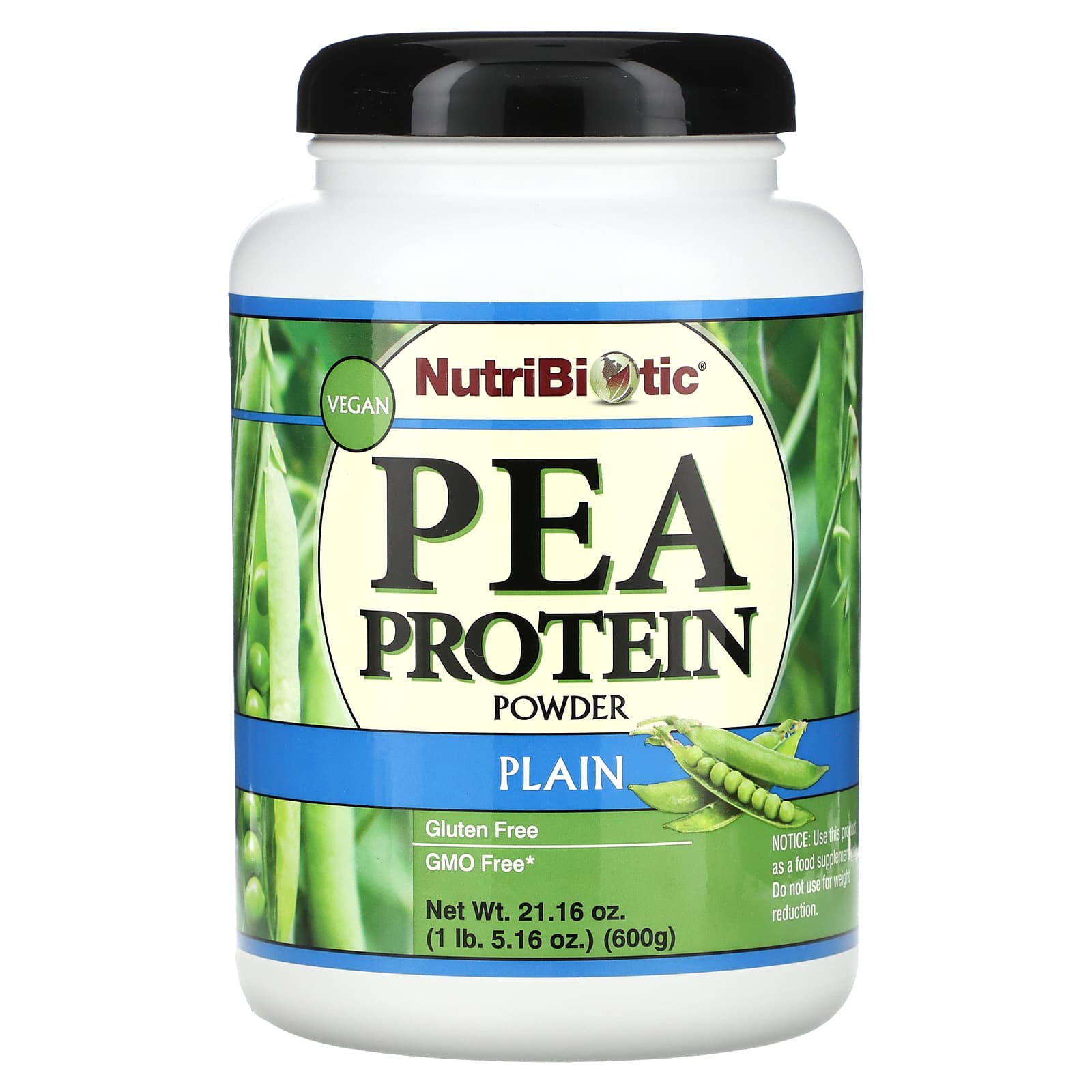 NutriBiotic-Pea Protein Powder-Plain-21.16 oz (600 g)