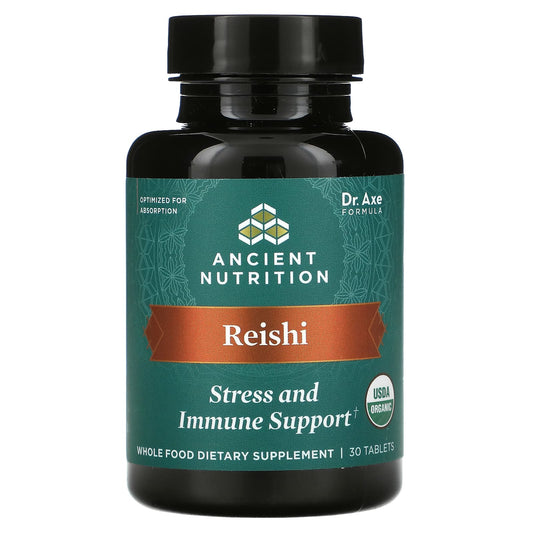 Ancient Nutrition-Reishi-Stress and Immune Support-30 Tablets