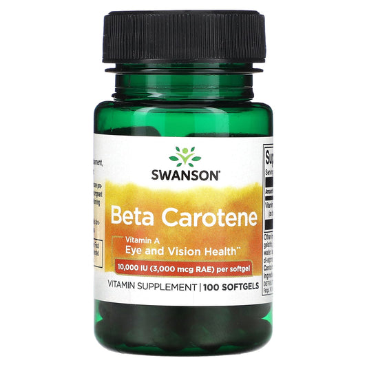 Swanson-Beta Carotene-10,000 IU (3,000 mcg RAE)-100 Softgels