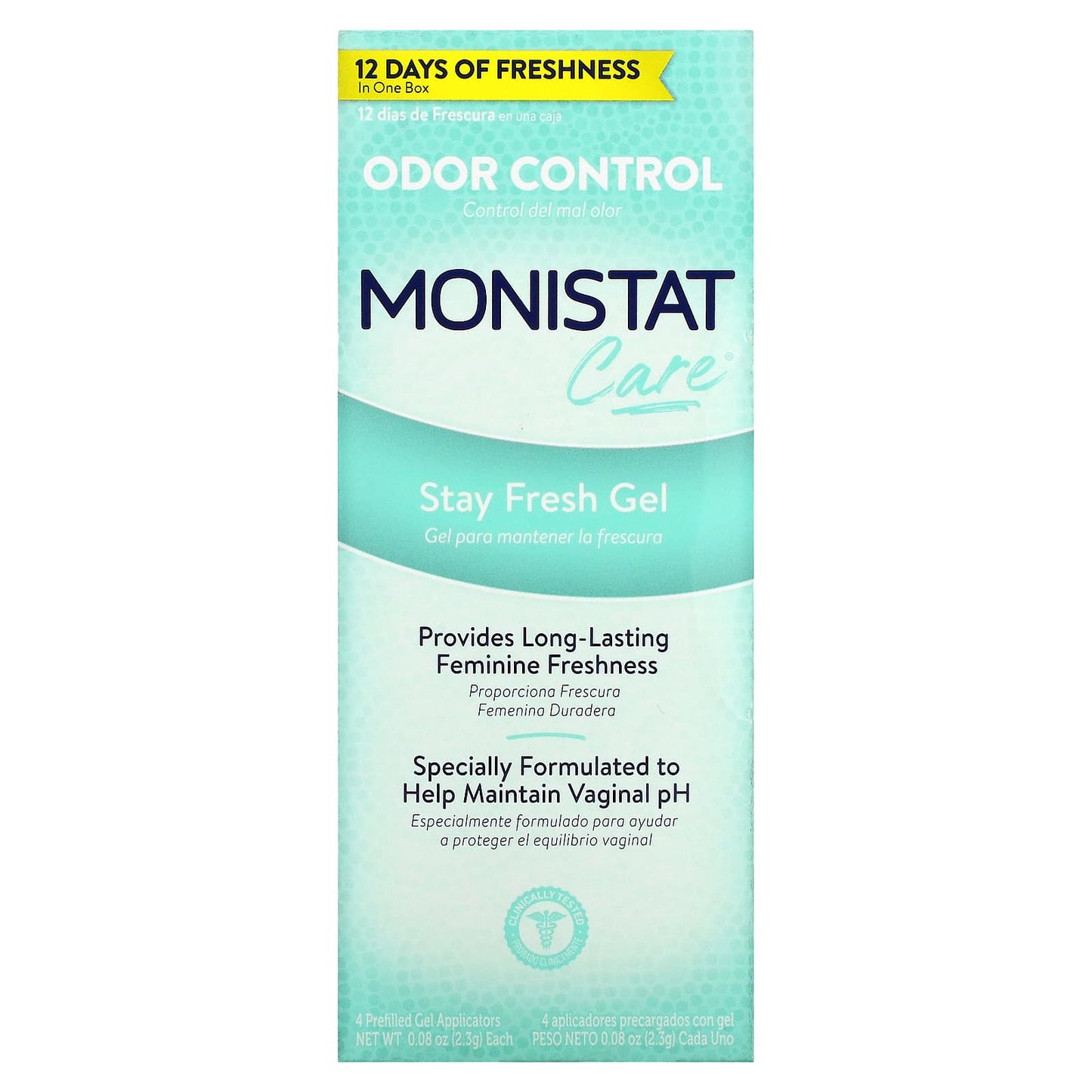 Monistat-Care-Odor Control-Stay Fresh Gel- 4 Prefilled Gel Applicators-0.08 oz (2.3 g) Each