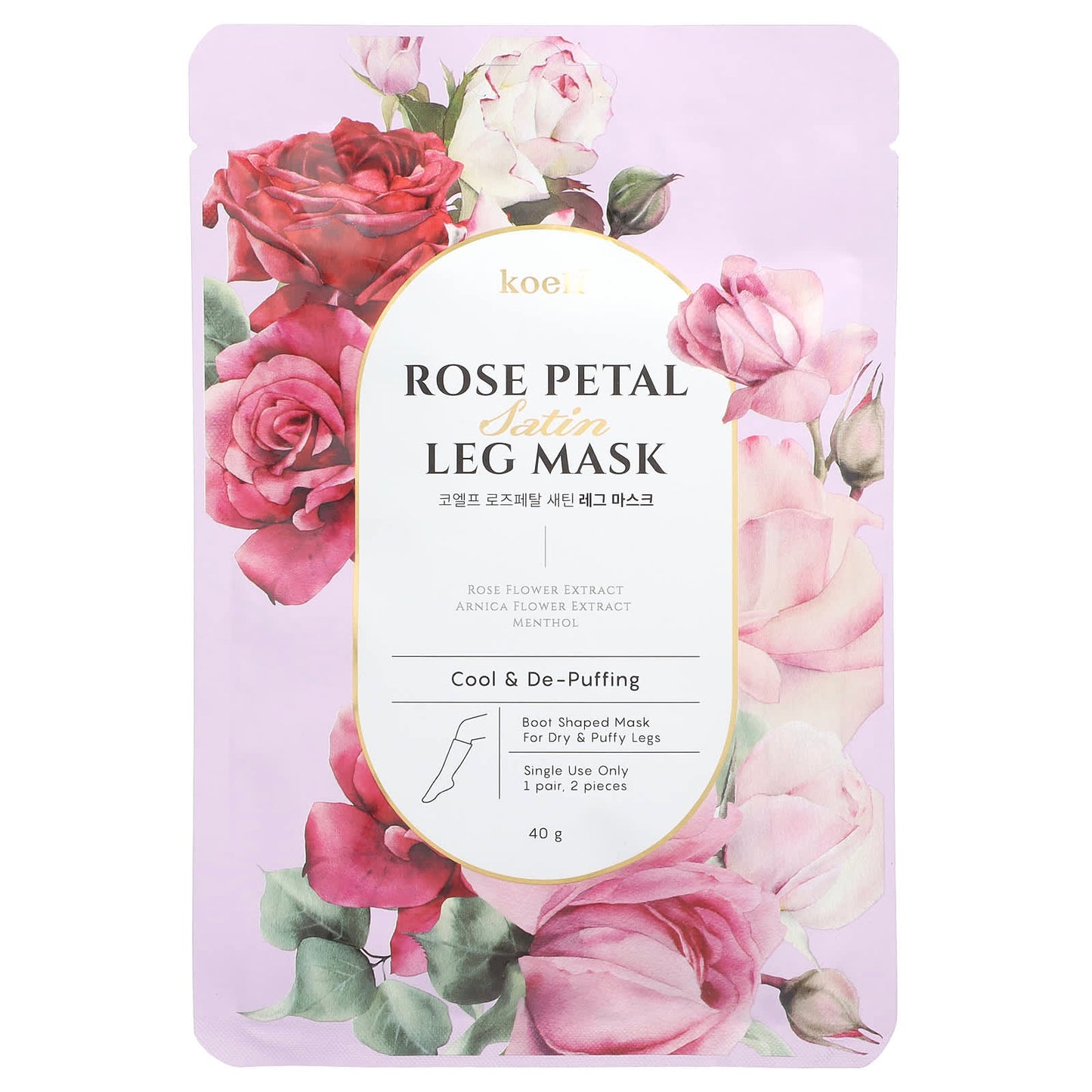 Koelf-Rose Petal Satin Leg Mask-1 Pair-40 g