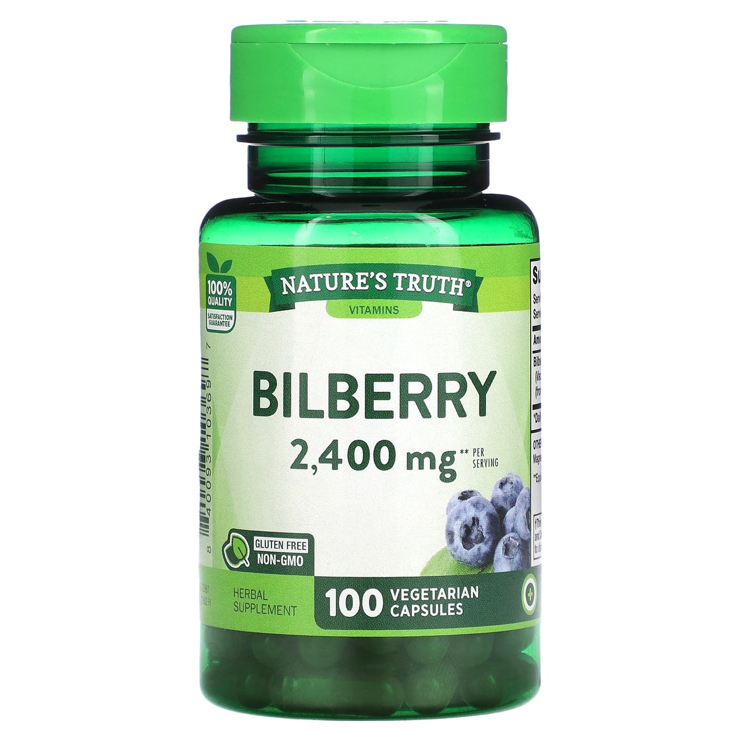 Nature's Truth-Bilberry-2,400 mg-100 Vegetarian Capsules (1,200 mg per Capsule)