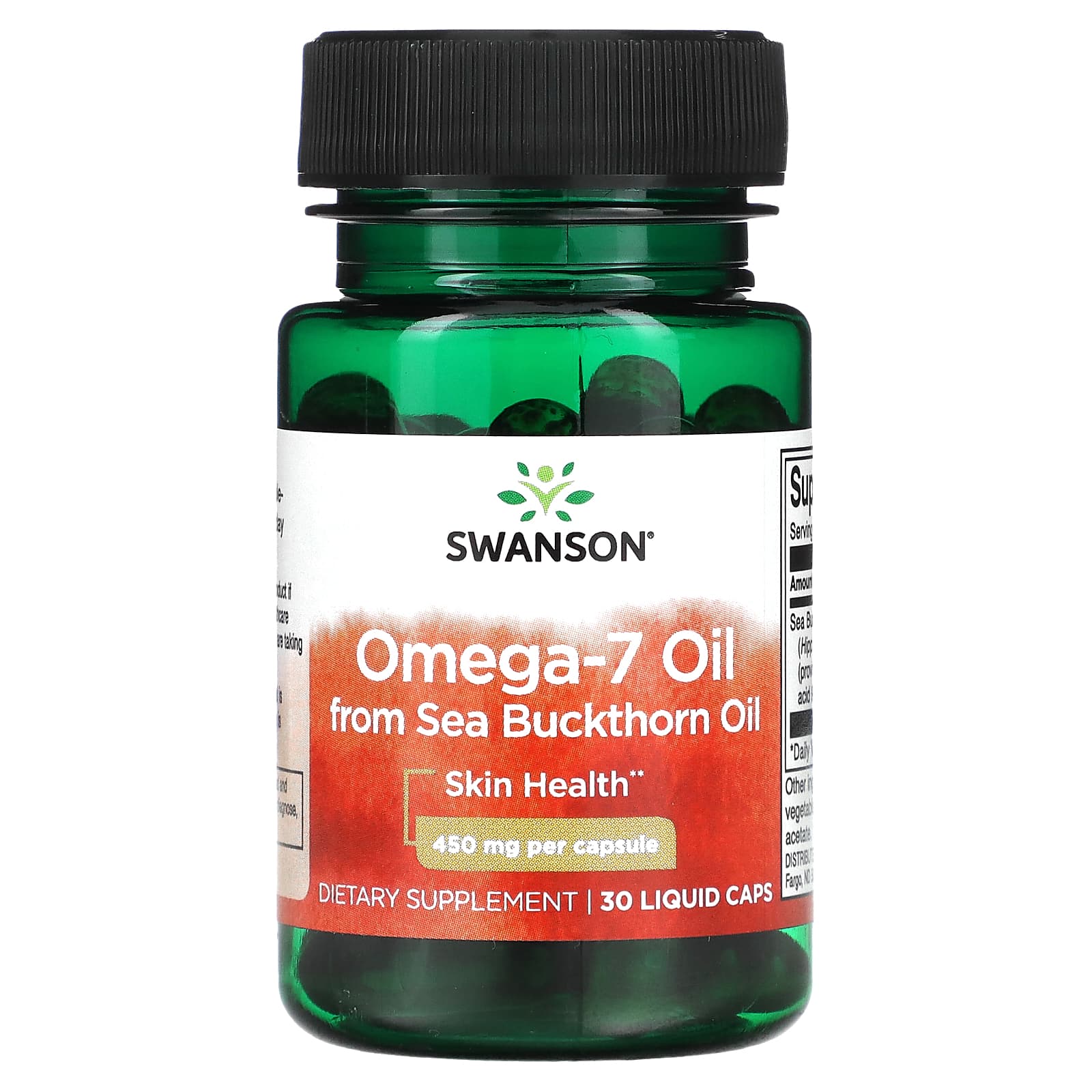 Swanson-Omega-7 Oil from Sea Buckthorn Oil-450 mg -30 Liquid Caps