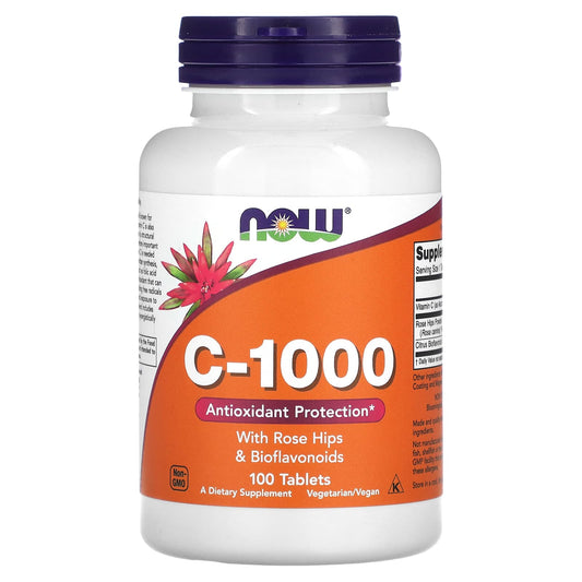 NOW Foods-C-1000-With Rose Hips and Bioflavonoids-100 Tablets