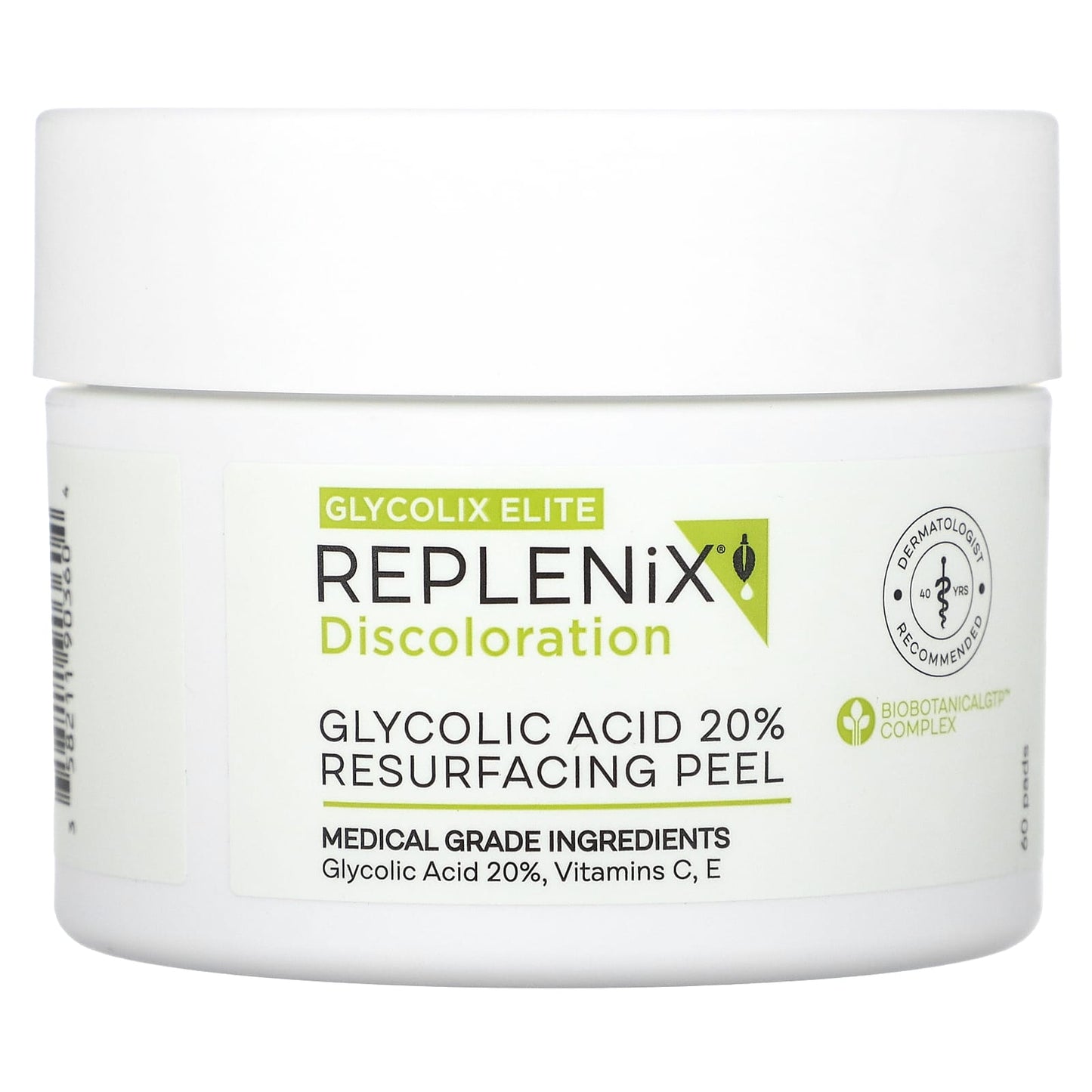 Replenix-Discoloration-Glycolix Elite-Glycolic Acid 20% Resurfacing Peel-60 Pads