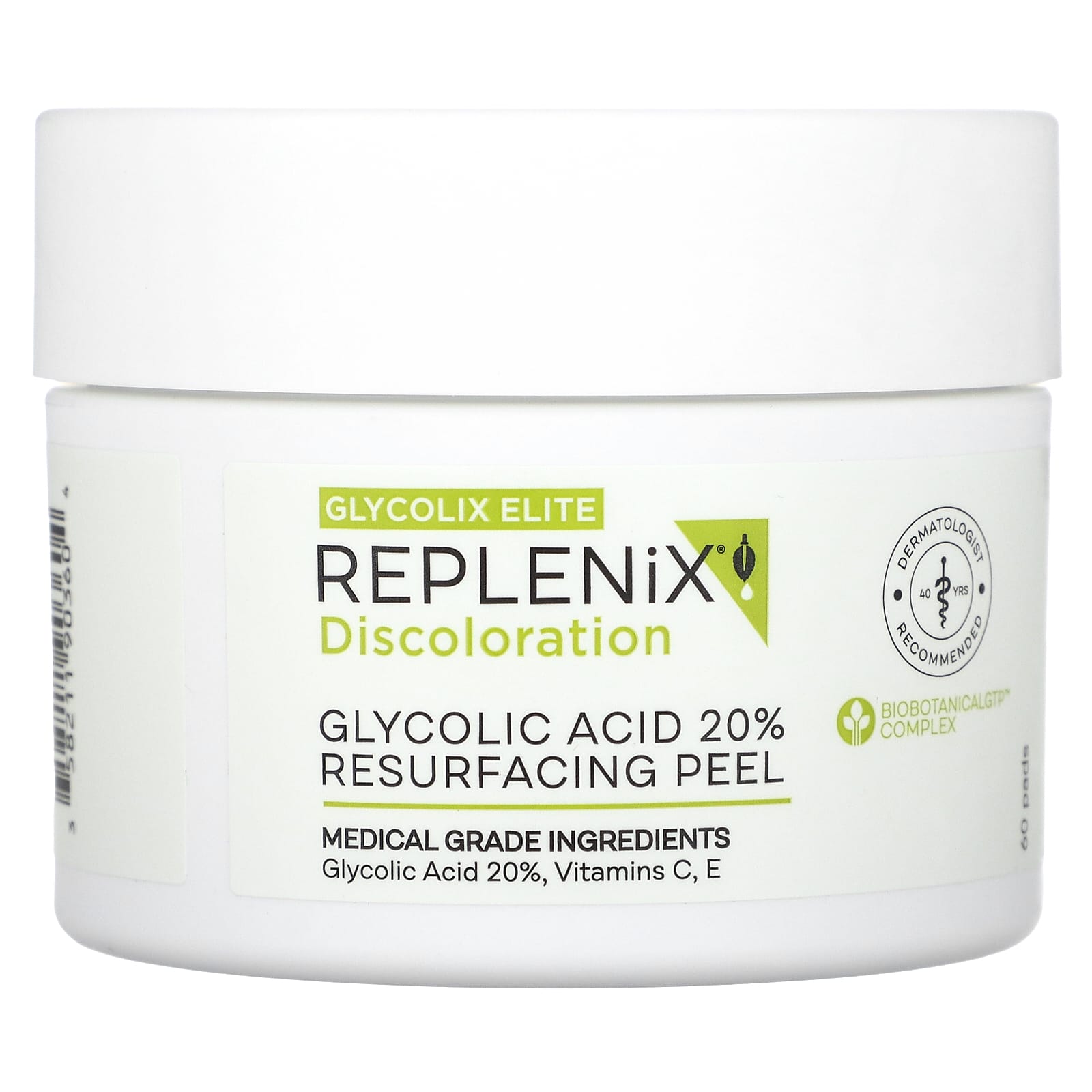 Replenix-Discoloration-Glycolix Elite-Glycolic Acid 20% Resurfacing Peel-60 Pads