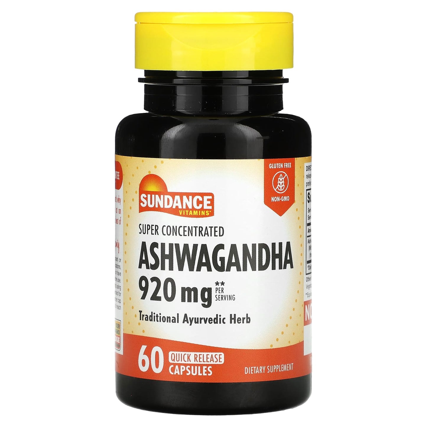 Sundance Vitamins-Super Concentrated Ashwagandha-920 mg-60 Quick Release Capsules (460 mg per Capsule)