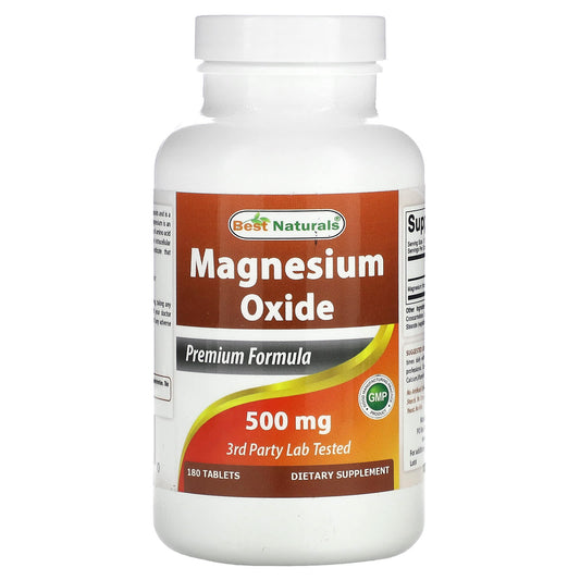 Best Naturals-Magnesium Oxide-500 mg -180 Tablets