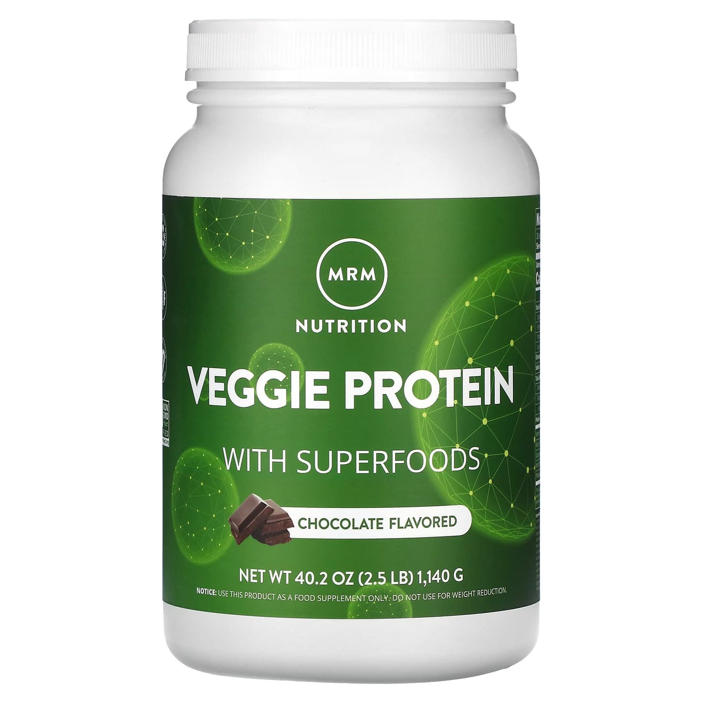 MRM Nutrition-Veggie Protein with Superfoods-Chocolate Flavored-2.5 lb (1,140 g)