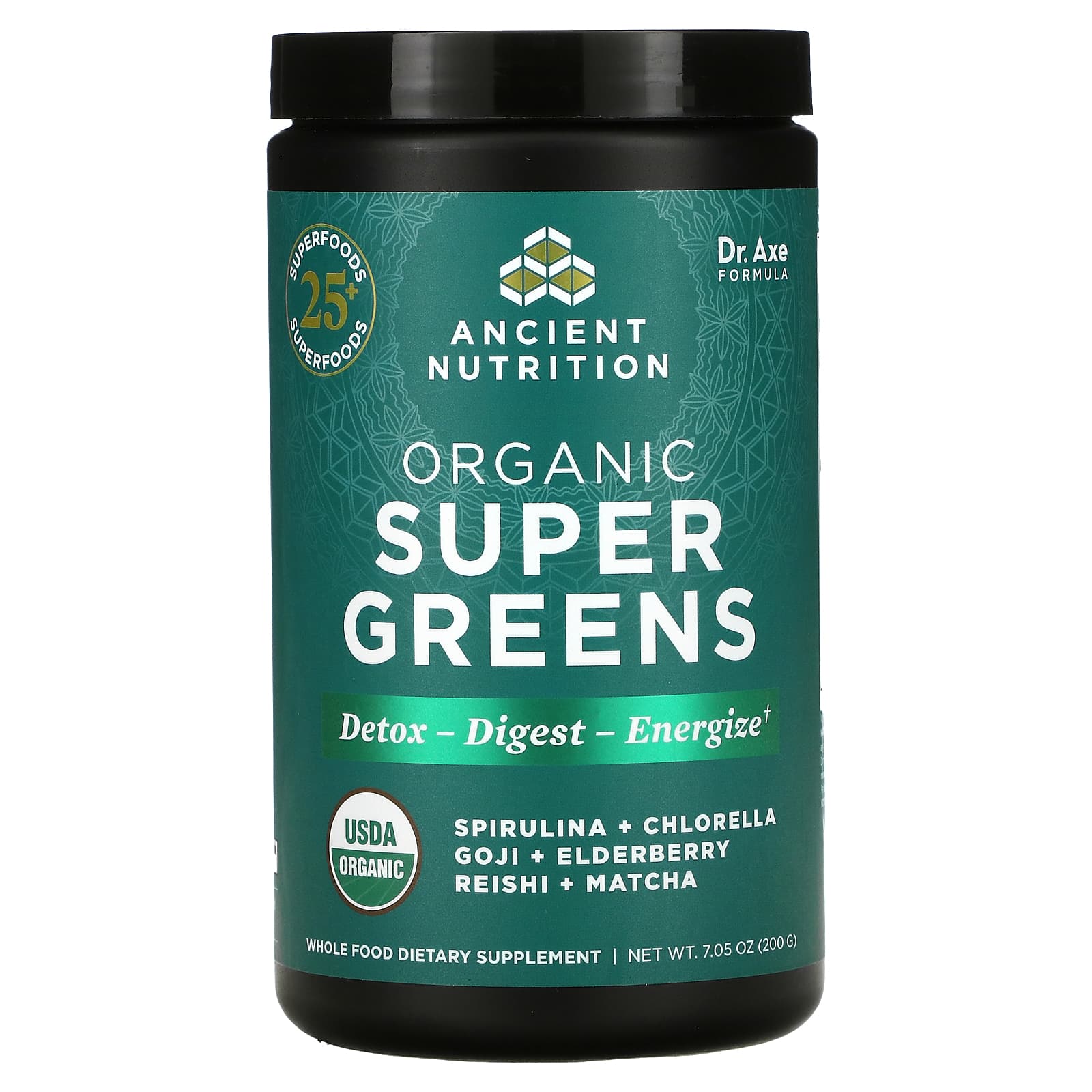 Ancient Nutrition-Organic Super Greens- 7.05 oz (200 g)