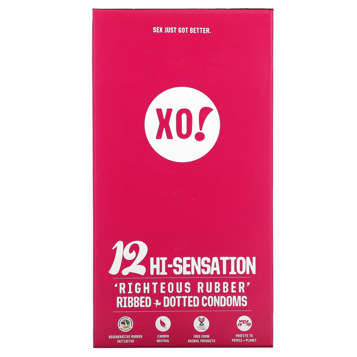 Here We Flo-XO! Righteous Rubber Ribbed + Dotted Condoms-Unscented-12 Condoms