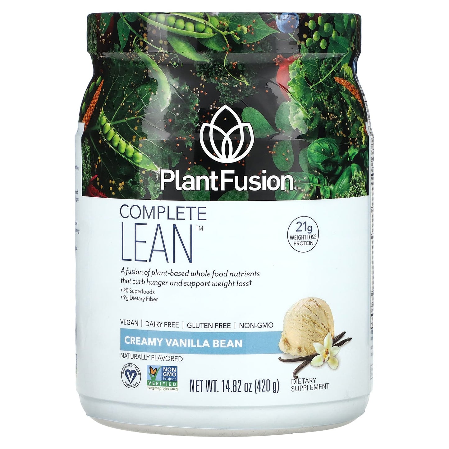 PlantFusion-Complete Lean-Creamy Vanilla Bean-14.82 oz (420 g)