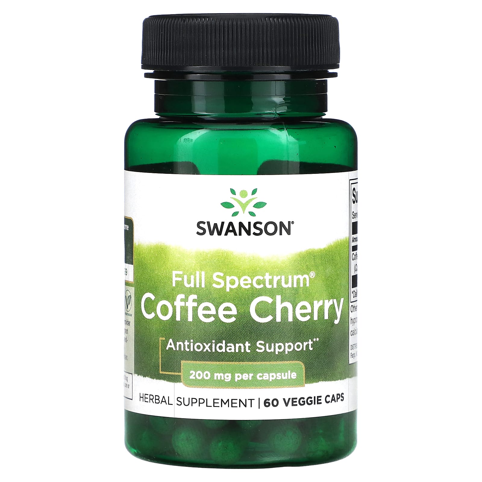 Swanson-Full Spectrum Coffee Cherry-200 mg-60 Veggie Caps